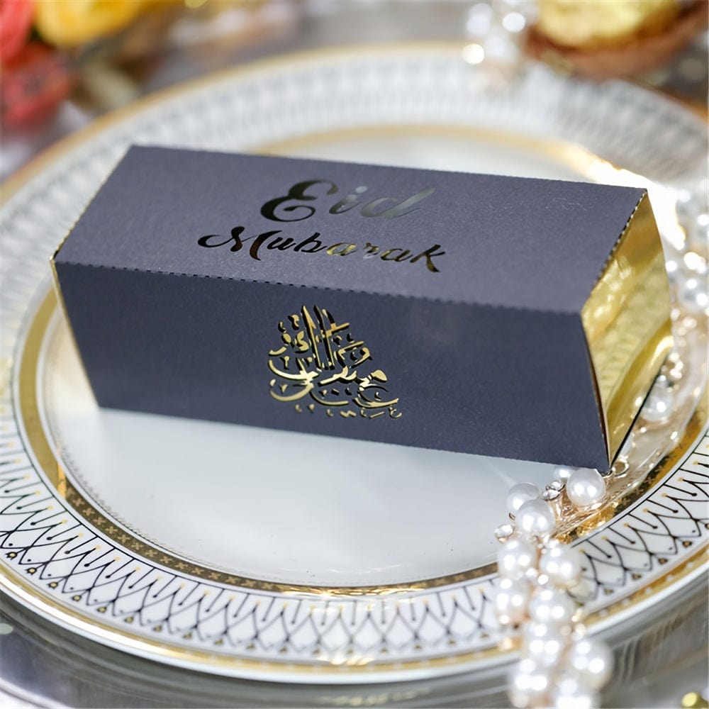 deen-souvenir customized 12-schwarz / 10St Elegante Eid-Schachtel: Perfekte Ramadan-Dekoration in Weiß, Gold und Silber 17592303903976