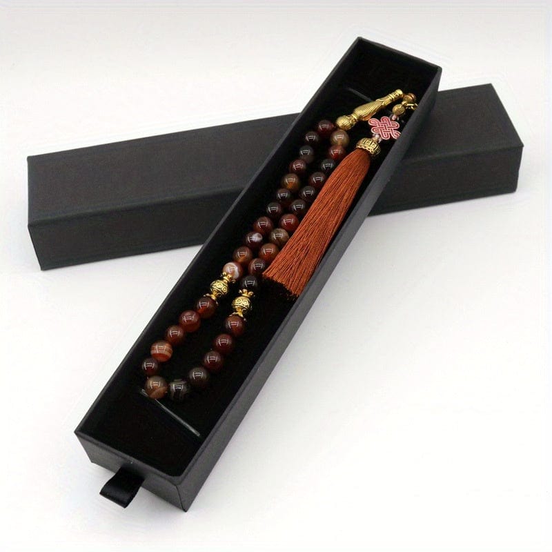 deen-souvenir customized Braun Naturstein-Gebetsperlenarmband für spirituelle Verbundenheit" 17592224360619