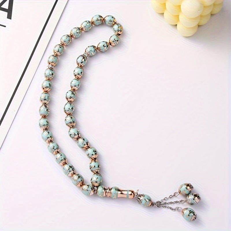 deen-souvenir customized Hellblau Premium Muslimische Gebetskette: Stilvolle Spiritualität in jedem Detail 17592241916799