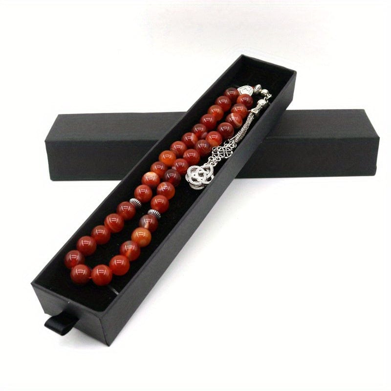 deen-souvenir customized Rot Gebetskette aus Achat Silber: Tradition und Schönheit vereint 17592231339632
