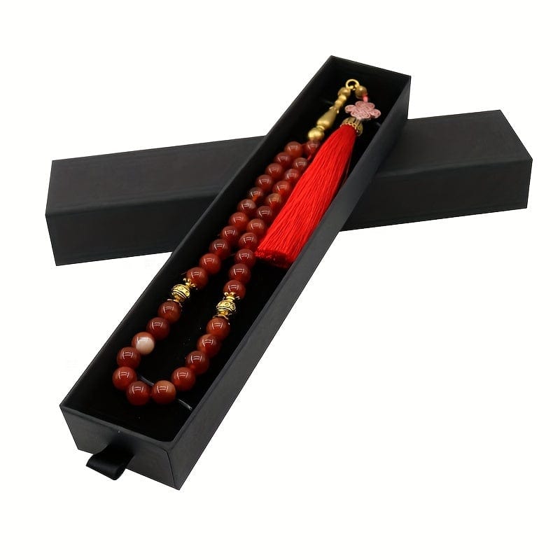 deen-souvenir customized Rot Naturstein-Gebetsperlenarmband für spirituelle Verbundenheit" 17592254726668