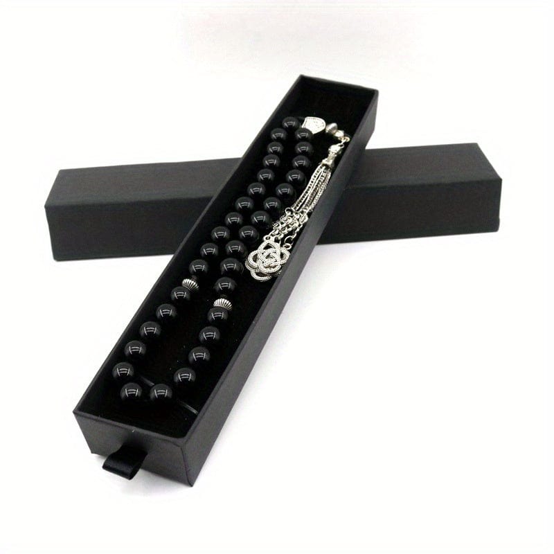 deen-souvenir customized Schwarz Gebetskette aus Achat Silber: Tradition und Schönheit vereint 17592231339631