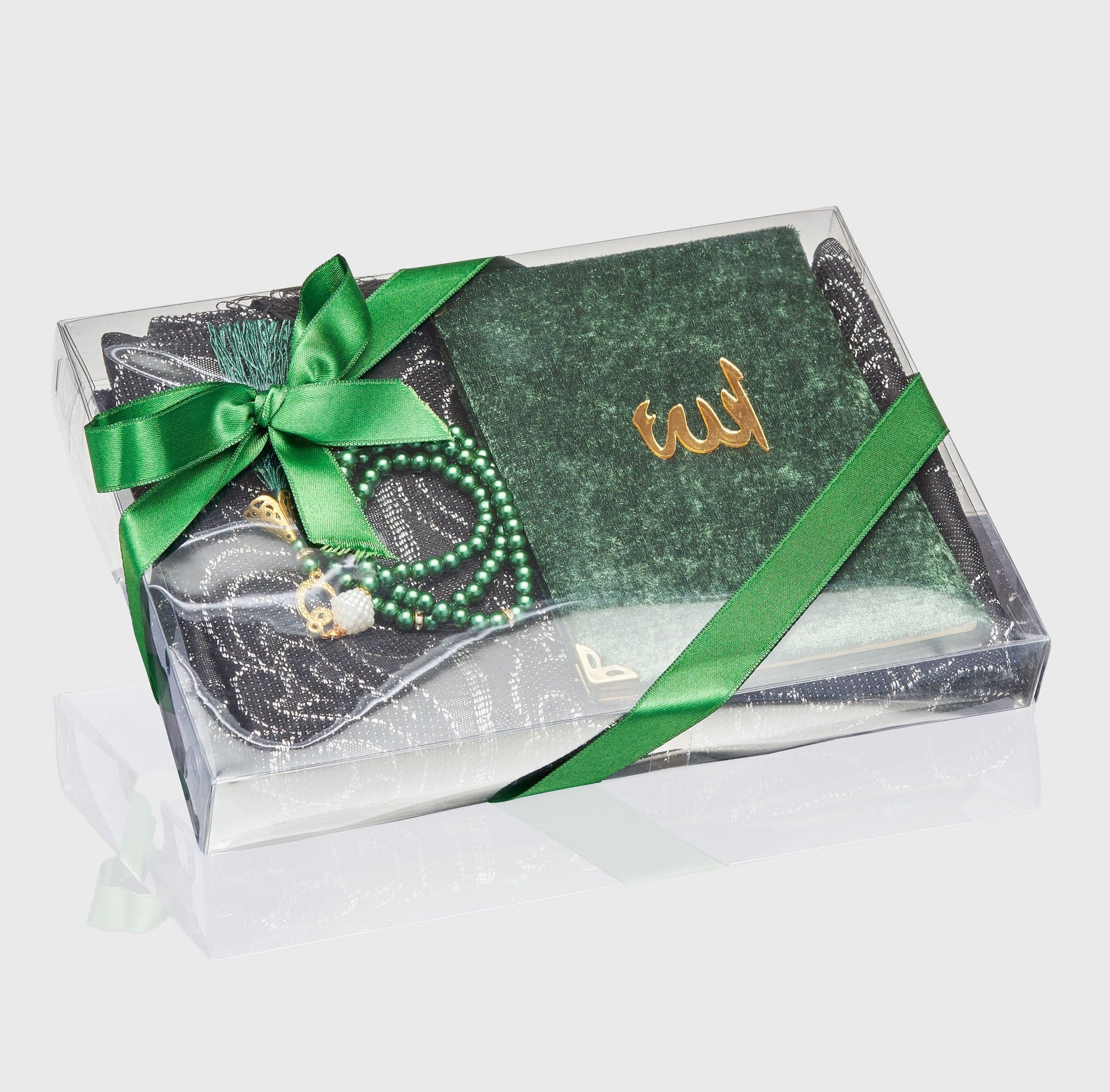 Deen Souvenir Geschenkset Geschenkset L - Grün: Gebetsteppich, Quran Heft & Tesbih Geschenkset L - Grün: Gebetsteppich, Quran Heft & Tesbih 